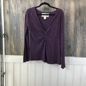 adventura purple v-neck organic cotton bamboo blend t-shirt size M